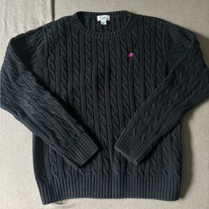 Lilly Pulitzer Black Crewneck Cable-Knit Sweater